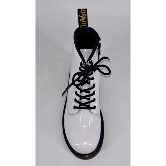 Dr Martens Doc 1460Y Youth Patent Leather Lace Up Boots White US Big Girl 5 MINT - Picture 7 of 12